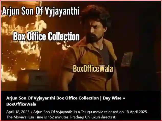 BoxOfficeWala BoxOfficeWala Arjun S/O Vyjayanthi Box Office Collection Day 4